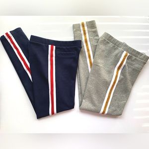 Old Navy Thick Knit Leggings Girl’s XL Active Gray Gold / Navy Red